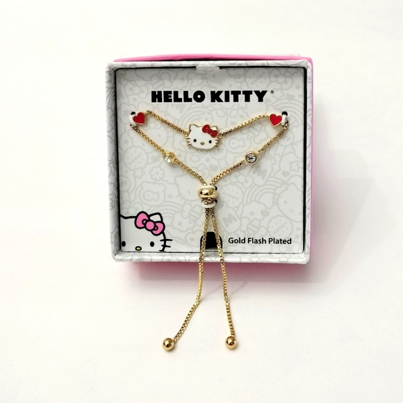 Hello Kitty Bracelet Fine Gold Flash Plated, NEW - Picture 3 of 7